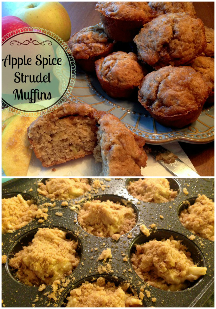 So delicious and moist! Apple Spice Strudel Muffins