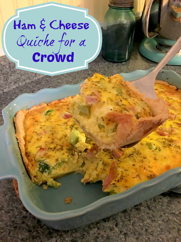 Have some leftover ham? Extra eggs? Your family will love Ham & Cheese Quiche for a Crowd!